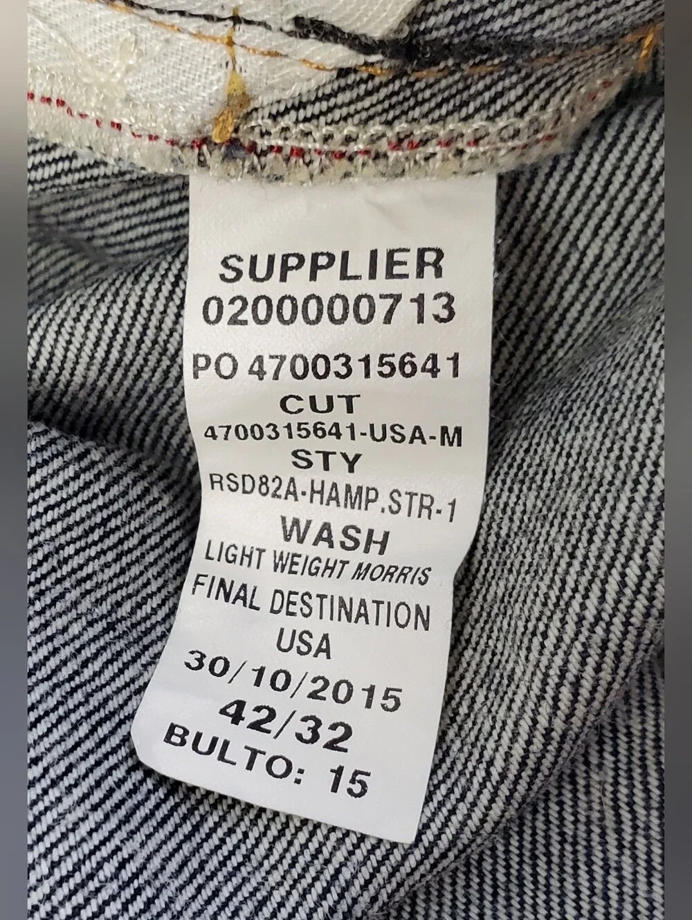 Polo Ralph Lauren Mens Authentic Dungarees Dark Denim Jeans - Size 42 x 32 - EUC